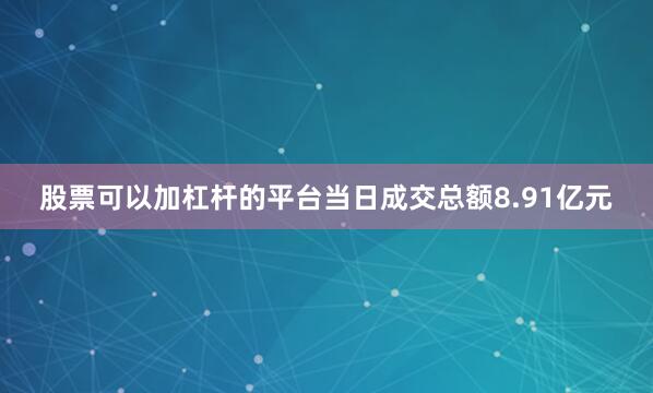 股票可以加杠杆的平台当日成交总额8.91亿元